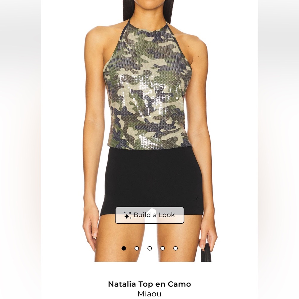 Miaou Sequin Camo Halter Top